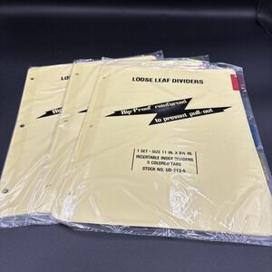 Avery Index Leaf Dividers‎ 8.5X 11 Tabs 5 Multi Colors LOT OF 3 Binder Separator